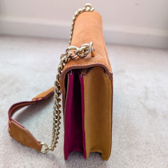 Like New Sam Edelman Madeline Accordion Suede Shoulder Bag - Picture 3 of 9